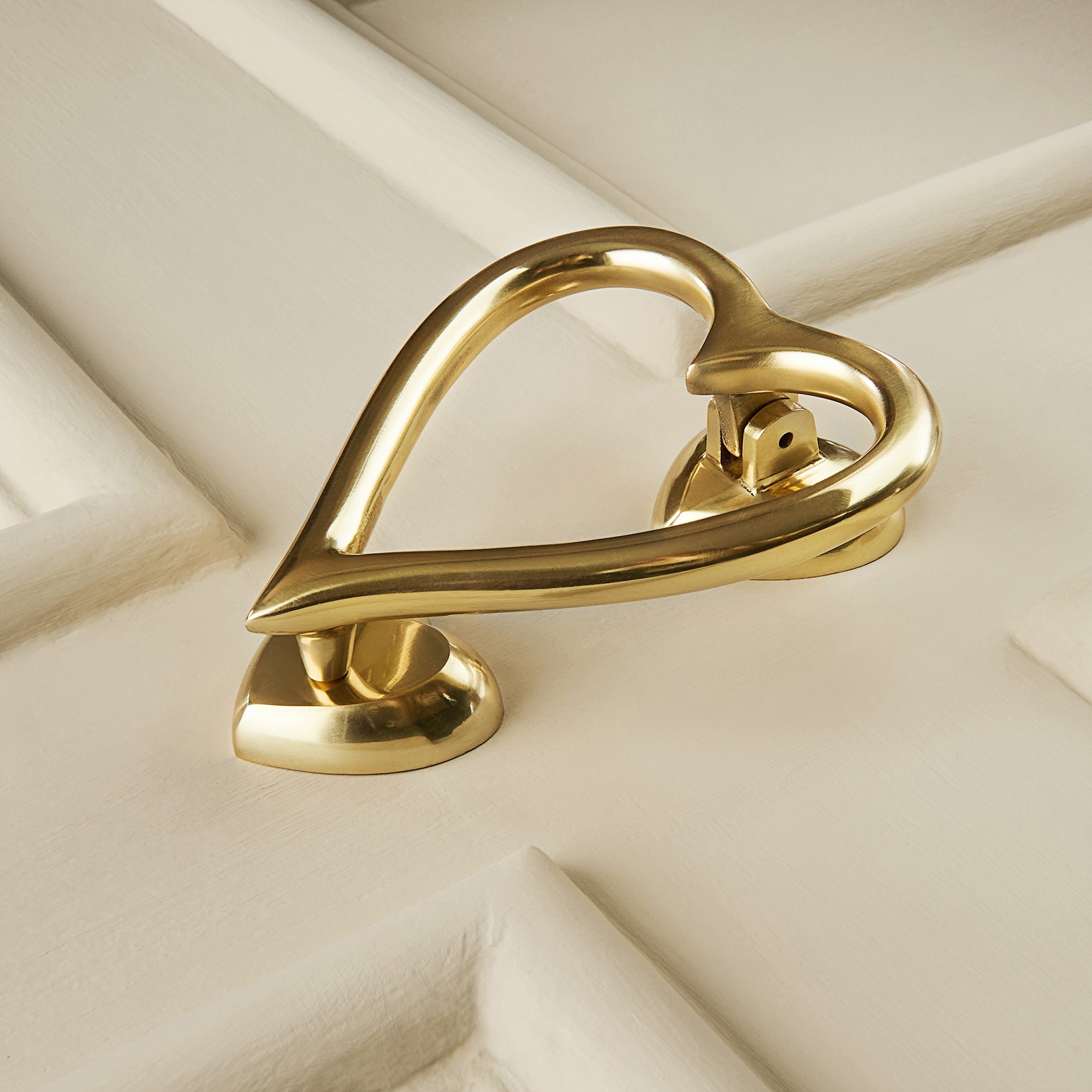 Heart Door Knocker - Polished Brass