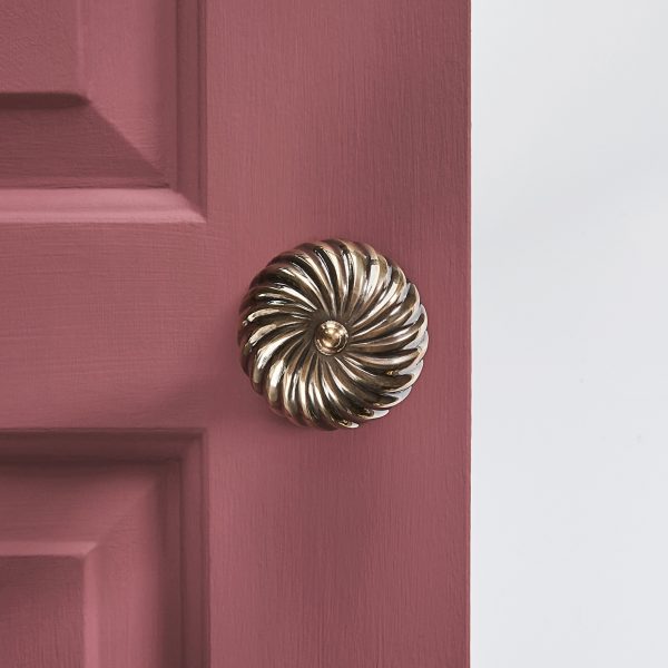 Edwardian Swirl Door Knobs (Pair) - Aged Brass - Image 2
