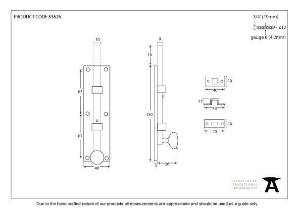 6" Universal Knob Bolt Straight - Polished Nickel - Image 2