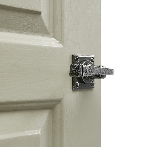 Avon Lever Handles on Square Backplate (Pair) - Pewter - Image 3