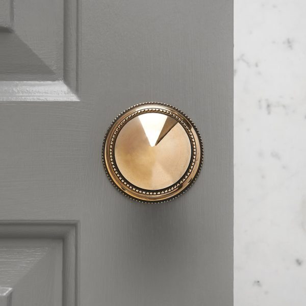 Beaded Edge Regency Door Knobs (Pair) - Brass - Image 2