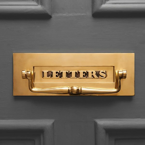 Classic Letterplate  With Clapper - Polished Brass - Image 3