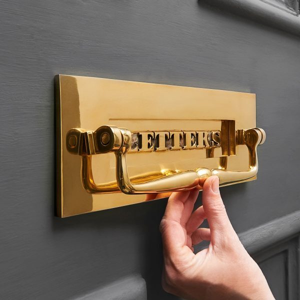 Classic Letterplate  With Clapper - Polished Brass - Image 4