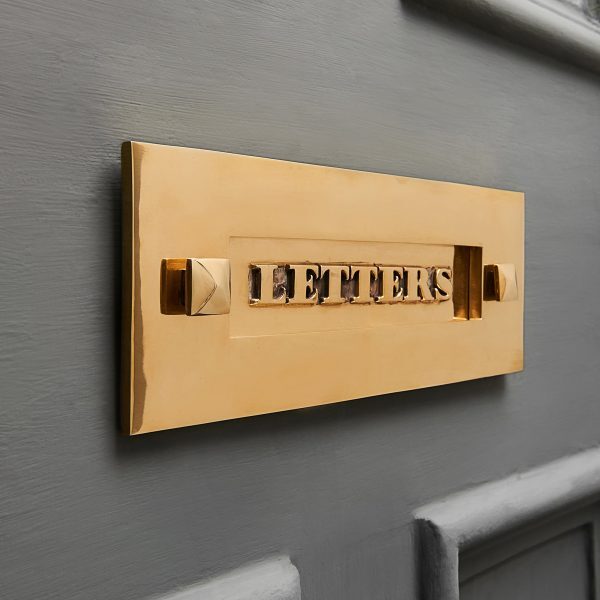 Classic Letterplate Without Clapper - Polished Brass - Image 3