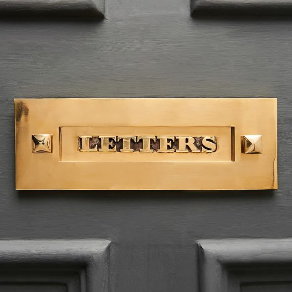 Classic Letterplate Without Clapper - Polished Brass