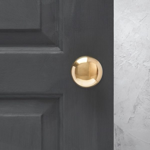 Cottage Mortice/Rim Knob Set (Pair) - Polished Brass - Large - Image 2