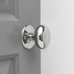 Cottage Mortice/Rim Knob Set (Pair) - Polished Nickel - Large
