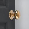 Cottage Mortice/Rim Knob Set (Pair) - Polished Brass - Large