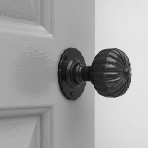 Flower Door Knobs (Pair) - Black