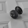 Flower Door Knobs (Pair) - Black - Image 3
