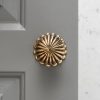 Flower Door Knobs (Pair) - Brass - Image 3
