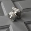 Georgian Decorated Rose Door Knobs (Pair) - Nickel - Image 3