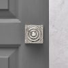 Georgian Decorated Rose Door Knobs (Pair) - Nickel - Image 2