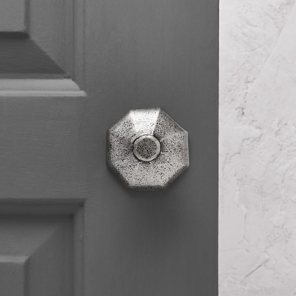 Hand Forged Octagonal Door Knobs (Pair) - Pewter - Image 2