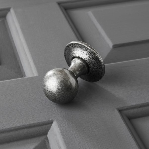 Hand Forged Round Door Knobs (Pair) - Pewter - Image 3