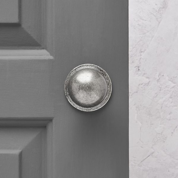 Hand Forged Round Door Knobs (Pair) - Pewter - Image 2