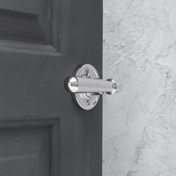 Newbury Lever on Rose (Pair) - Polished Nickel - Image 2