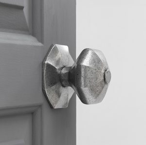 Hand Forged Octagonal Large Door Knobs (Pair) - Pewter