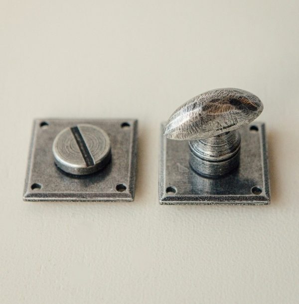 Diamond Bathroom Thumbturn/Turn & Release - Pewter