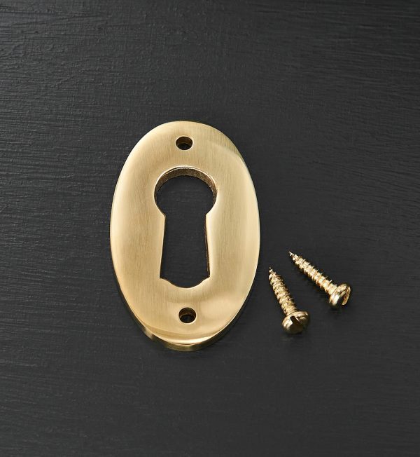 Oval Escutcheon - Polished Brass - Image 2