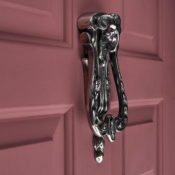 Rams Head Door Knocker - Aged Nickel - Image 2