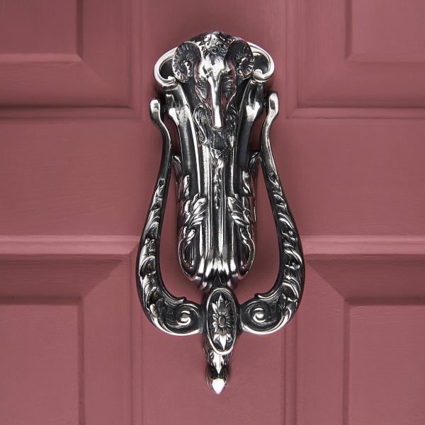 Rams Head Door Knocker - Aged Nickel