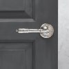 Reeded Lever on Rose (Pair) - Polished Nickel