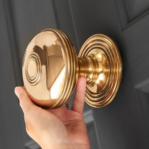 Regency Style Centre Door Pull - Aged Brass - Image 2