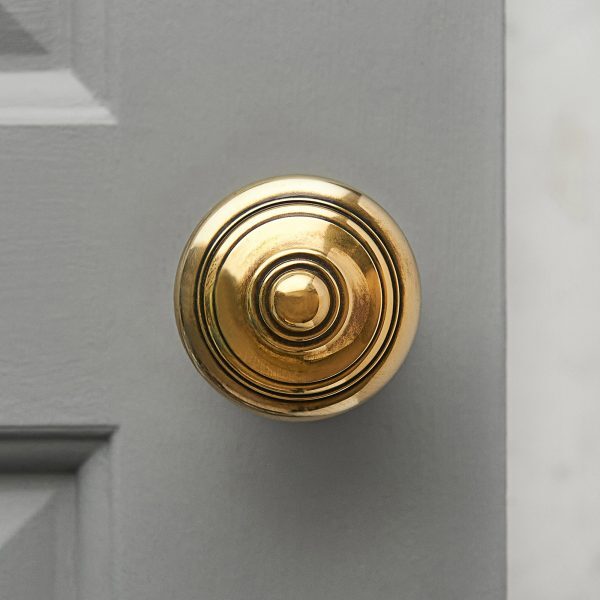 Regency-Style Concealed Screw Door Knobs (Pair) - Brass - Image 2