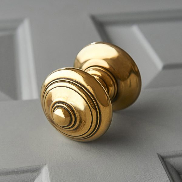 Regency-Style Concealed Screw Door Knobs (Pair) - Brass - Image 3