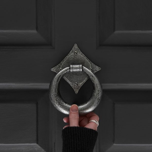 Ring Hand Forged Door Knocker - Pewter - Image 3