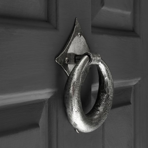 Ring Hand Forged Door Knocker - Pewter - Image 2