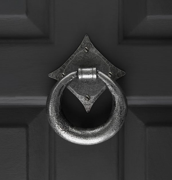 Ring Hand Forged Door Knocker - Pewter