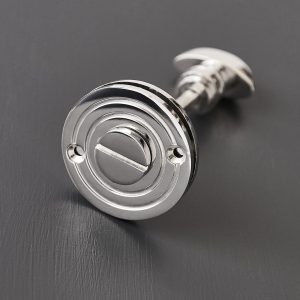 Round Bathroom Turn & Release - Polished Nickel