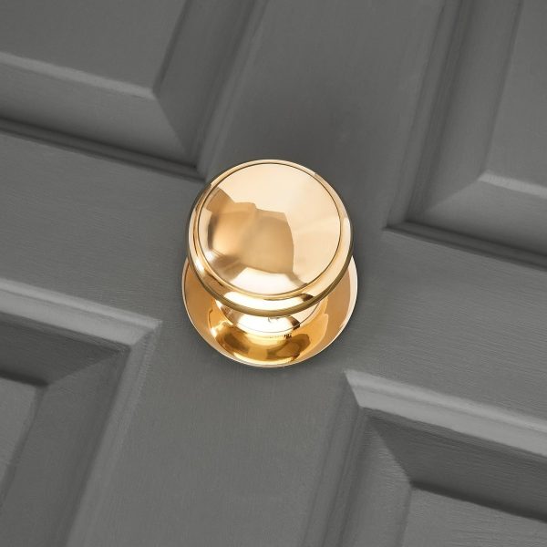 Round Door Pull - Polished Brass - Image 2
