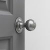 Hand Forged Round Door Knobs (Pair) - Pewter