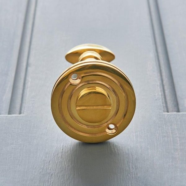 Round Bathroom Turn & Release - Polished Brass - Image 2
