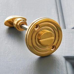 Round Bathroom Turn & Release - Polished Brass