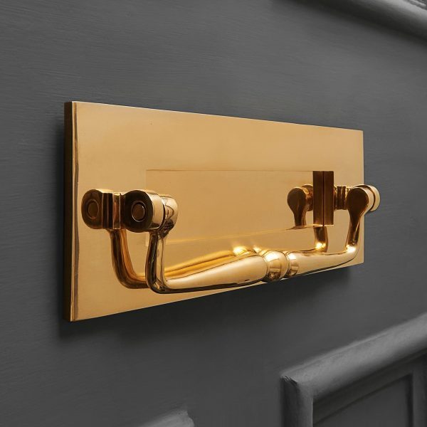Traditional Letterplate With Clapper - Polished Brass - Image 3