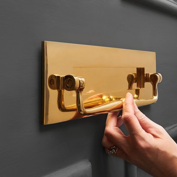 Traditional Letterplate With Clapper - Polished Brass - Image 4