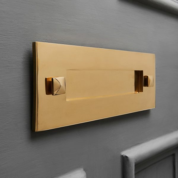 Traditional Letterplate Without Clapper - Polished Brass - Image 3