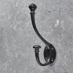 black 7 3/4" hat & coat hook