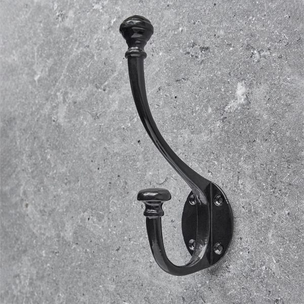 black 7 3/4" hat & coat hook
