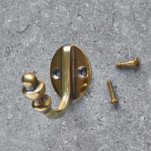 aged brass coat hook