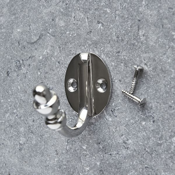 polished nickel coat hook