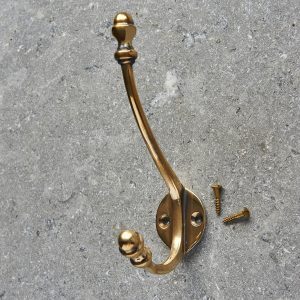 aged brass hat & coat hook