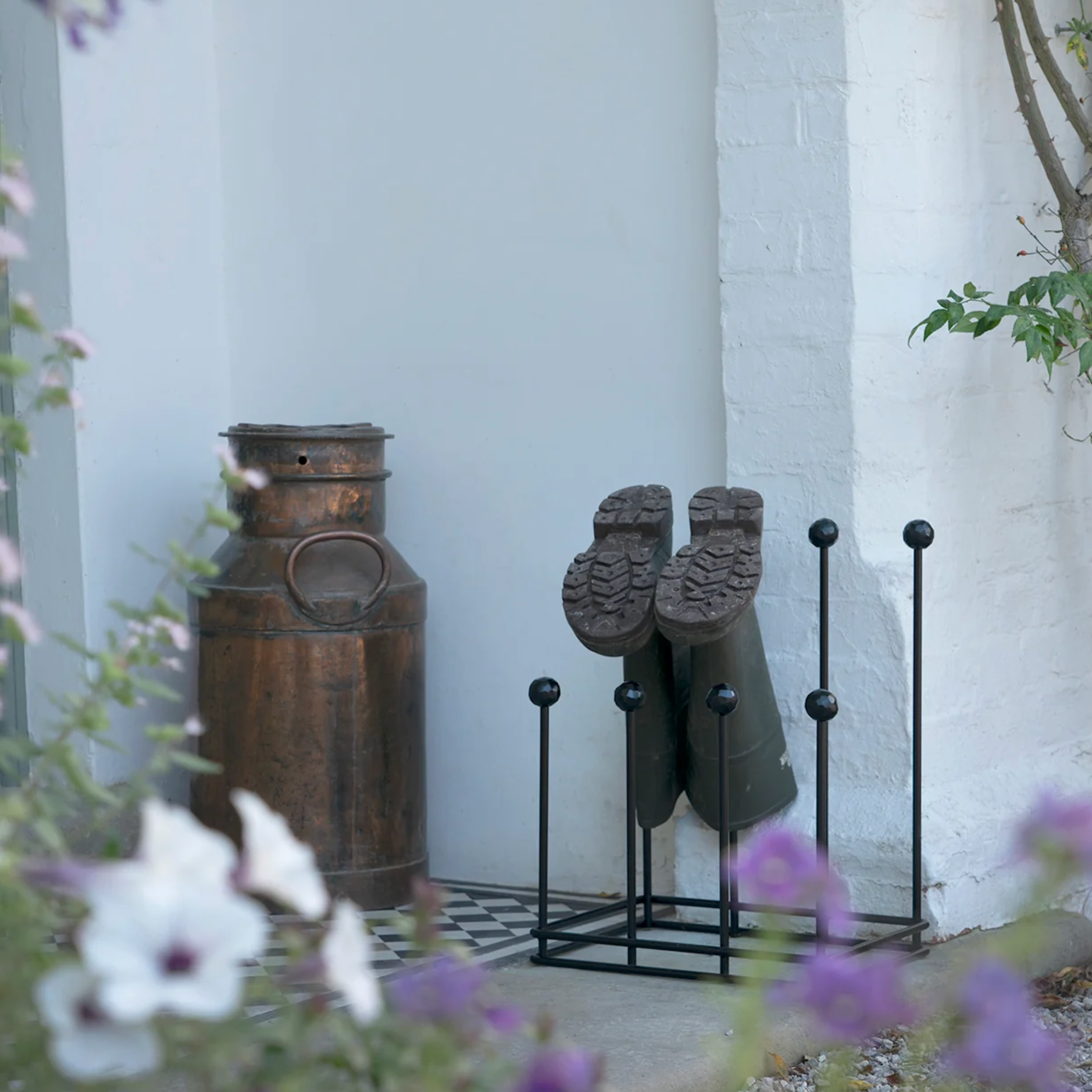 black four pair boot rack