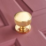 knurled centre door knob polished brass