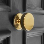knurled centre door knob polished brass