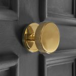 knurled centre door knob polished brass